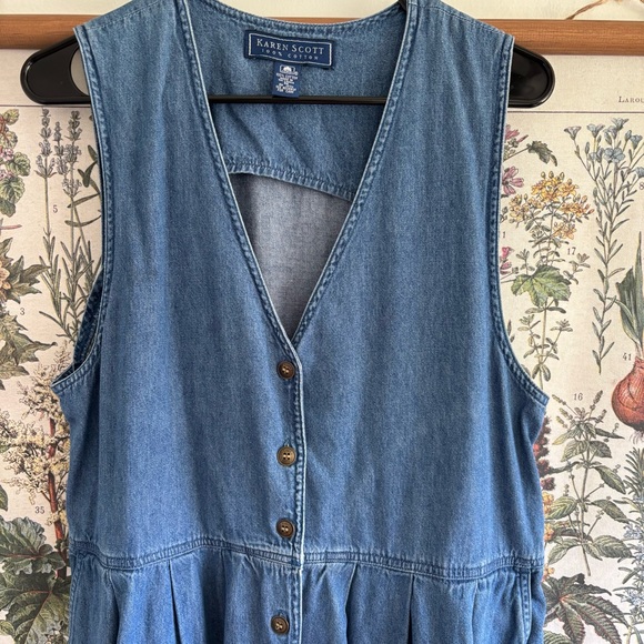 Vintage Karen Scott Blue Denim Dress Medium - Picture 2 of 8